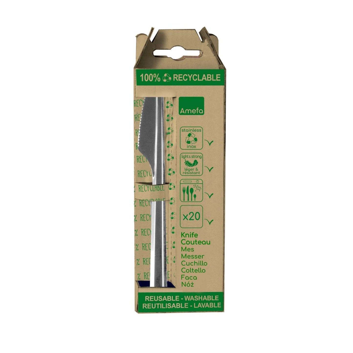 Leaves Table Knives Set - 20-piece - Silver-colored