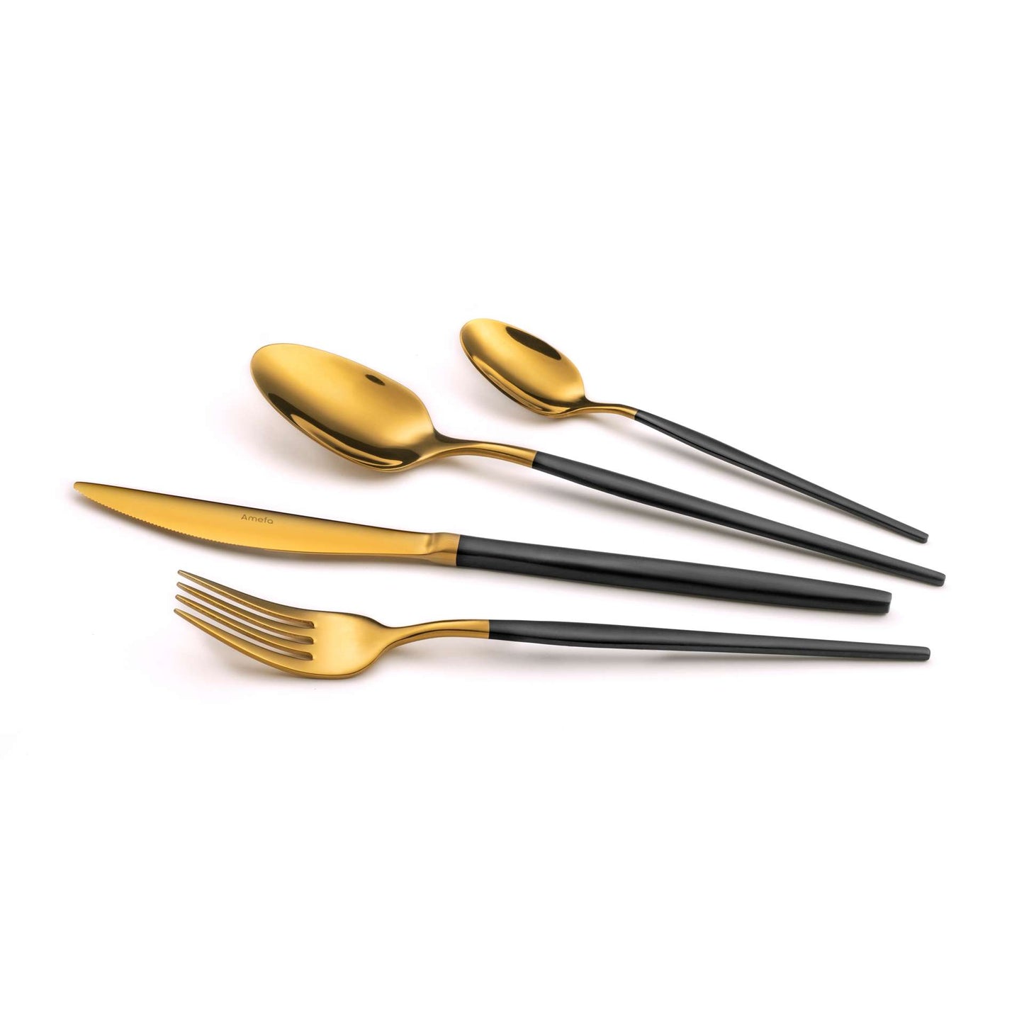 Soprano Cutlery Set - 16 Piece - Gold,Black