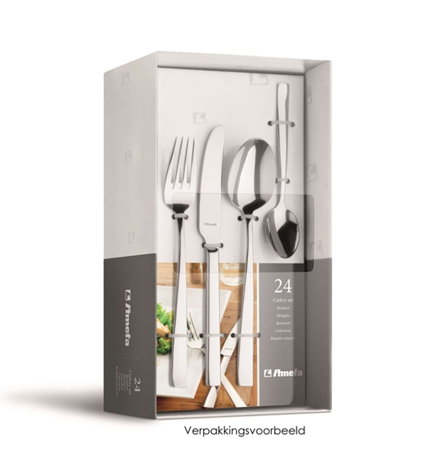 Cuba Cutlery Set - 6 Persons - 24 Pieces - Silver Colored