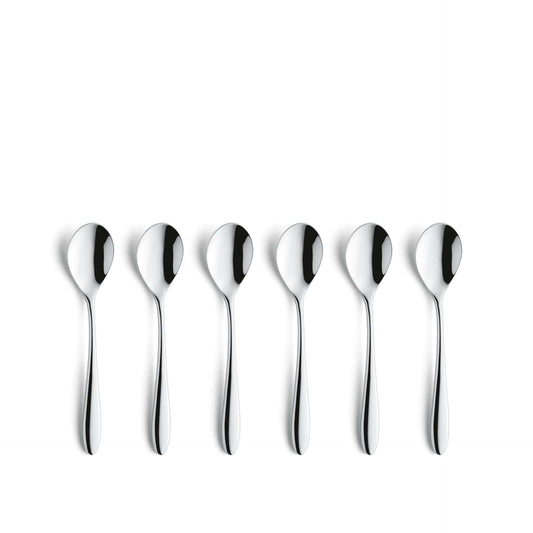 Cuba Coffee Spoons Set - 6 Persons - 6-Piece - Silver Colored