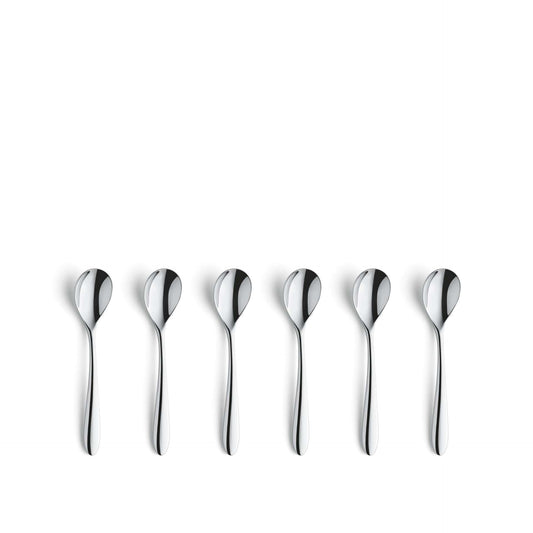 Cuba Mocha/Espresso Spoon Set - 6 Persons - 6-Piece - Silver Colored