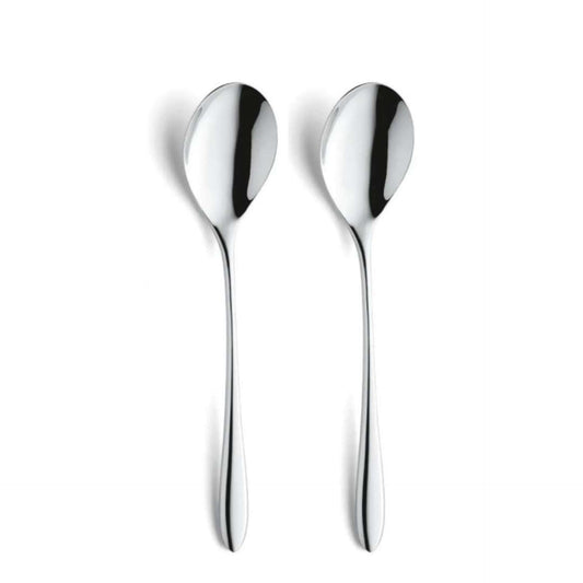 Cuba Table Spoon Set - 2 Persons - 2-piece - Silver Colored