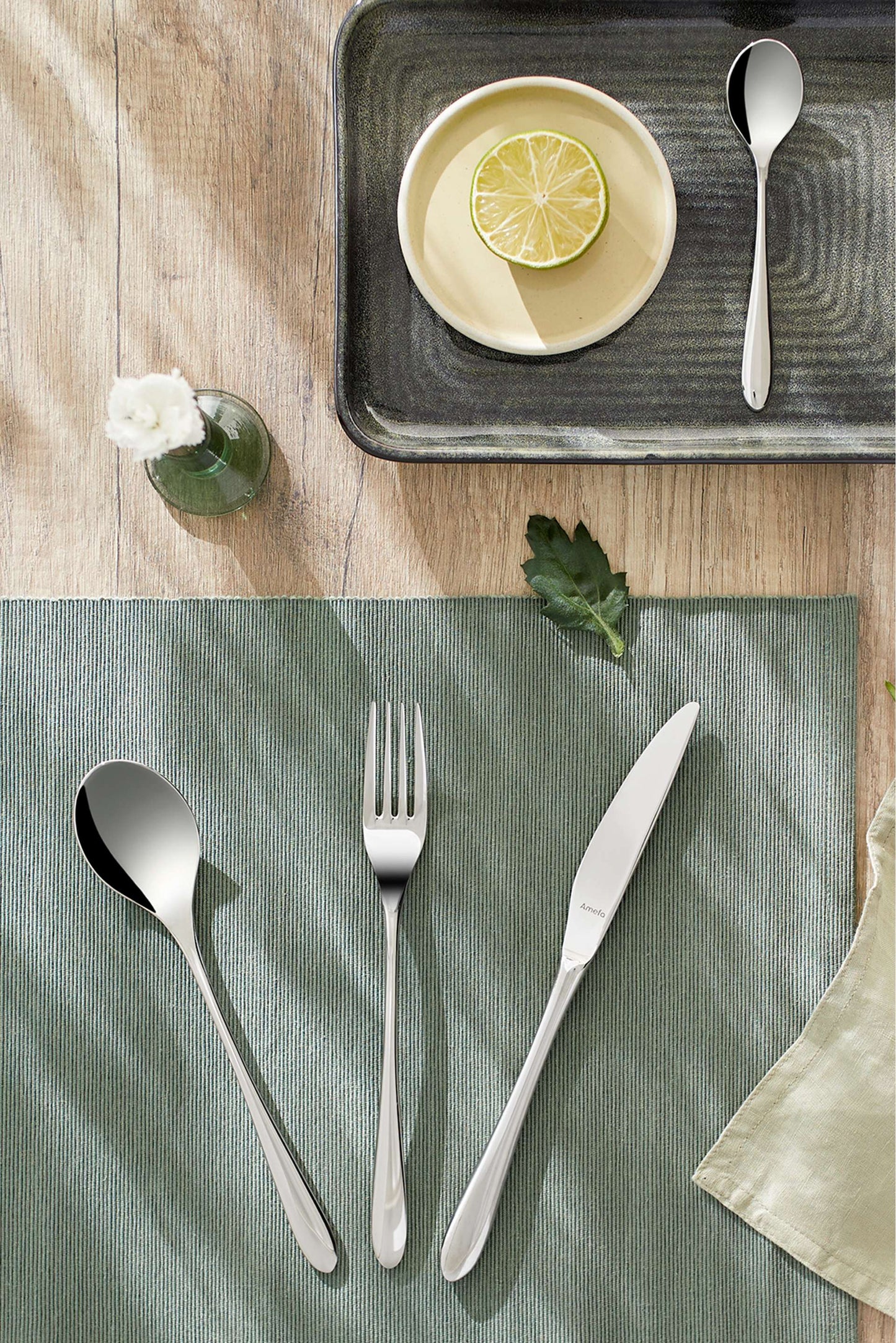 Cuba Dessert Spoon Set - 2 Persons - 2-Piece - Silver Colored