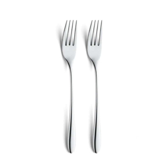 Cuba Table Fork Set - 2 Persons - 2-piece - Silver Colored