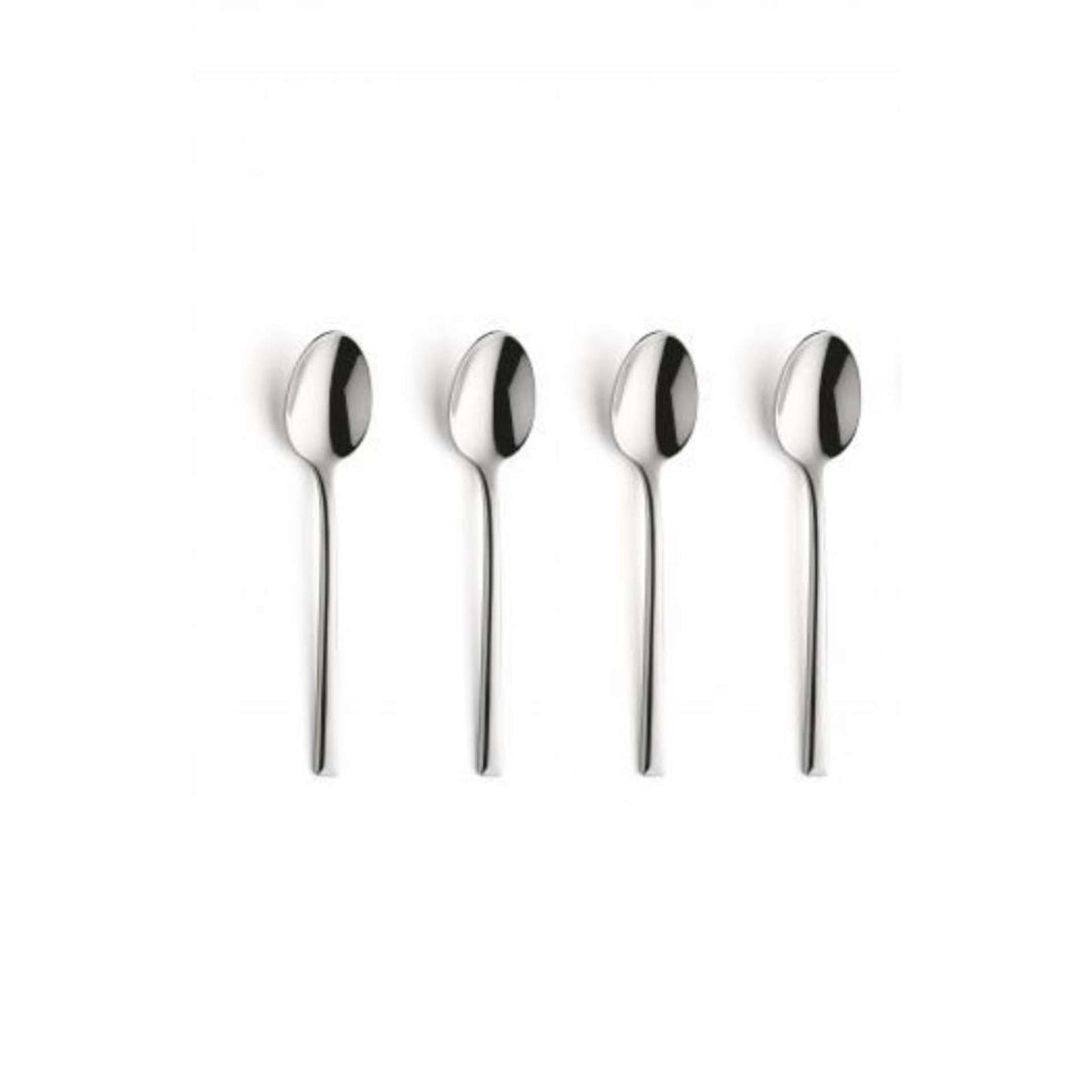 Metropole Mocha/Espresso Spoon Set - 4 Persons - 4-Piece - Silver Colored