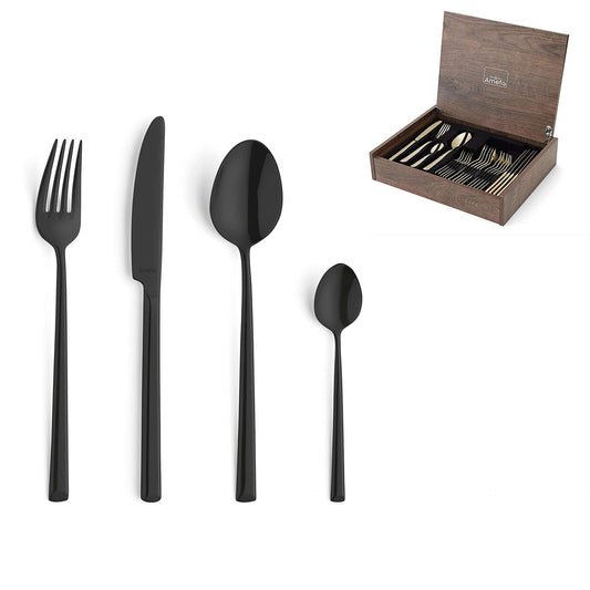 Metropole Cutlery Set - 24 Pieces - Black