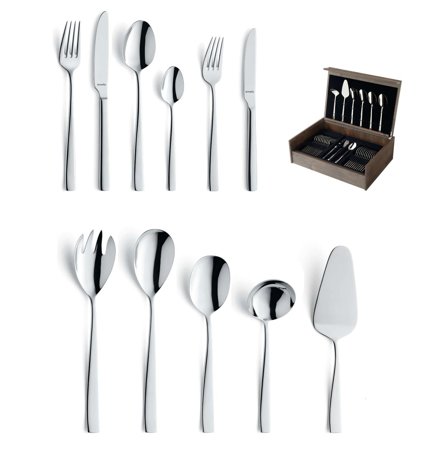 Martin Cutlery Set - 12 Persons - 78 Pieces - Silver Colored