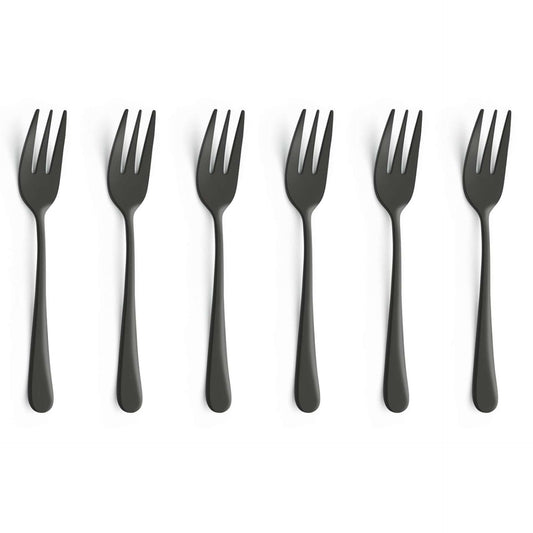 Austin Pastry Fork Set - 6 Persons - 6-Piece - Black