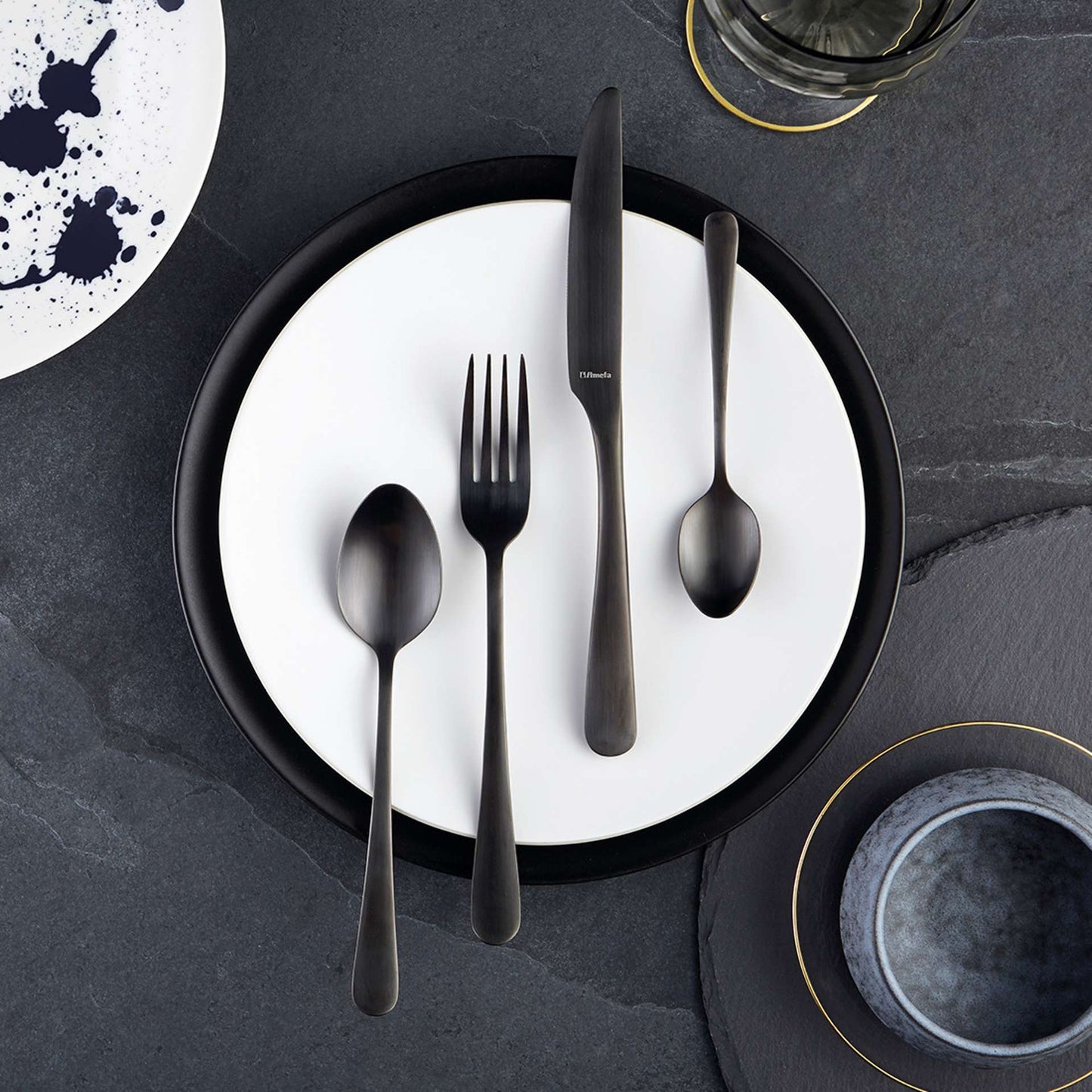 Austin Pastry Fork Set - 6 Persons - 6-Piece - Black
