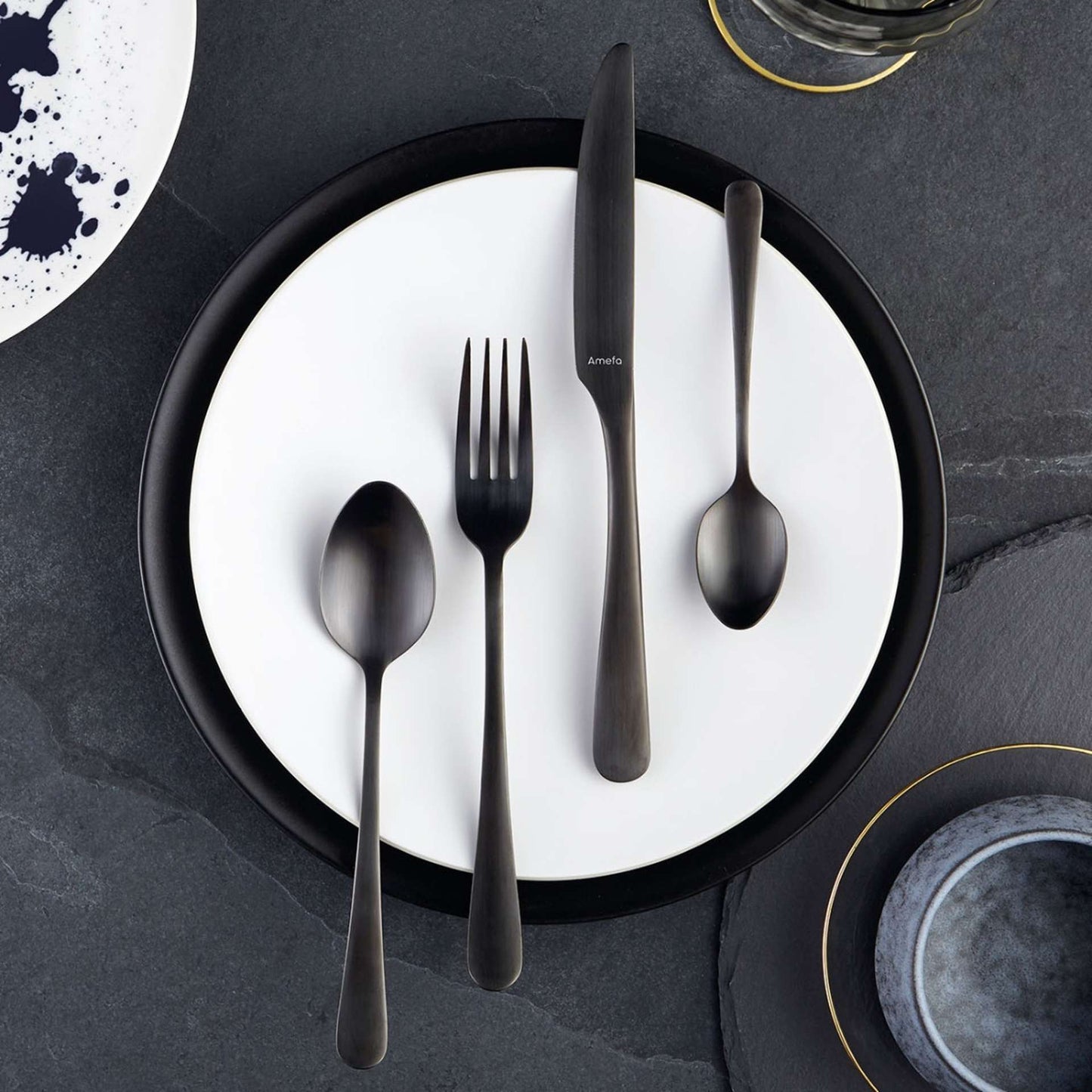 Austin Cutlery Set - 6 Persons - 24 Pieces - Black