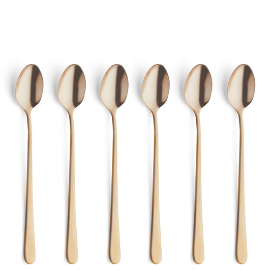 Austin Longdrink/Latte macchiato spoon set - 6 persons - 6-piece - Gold
