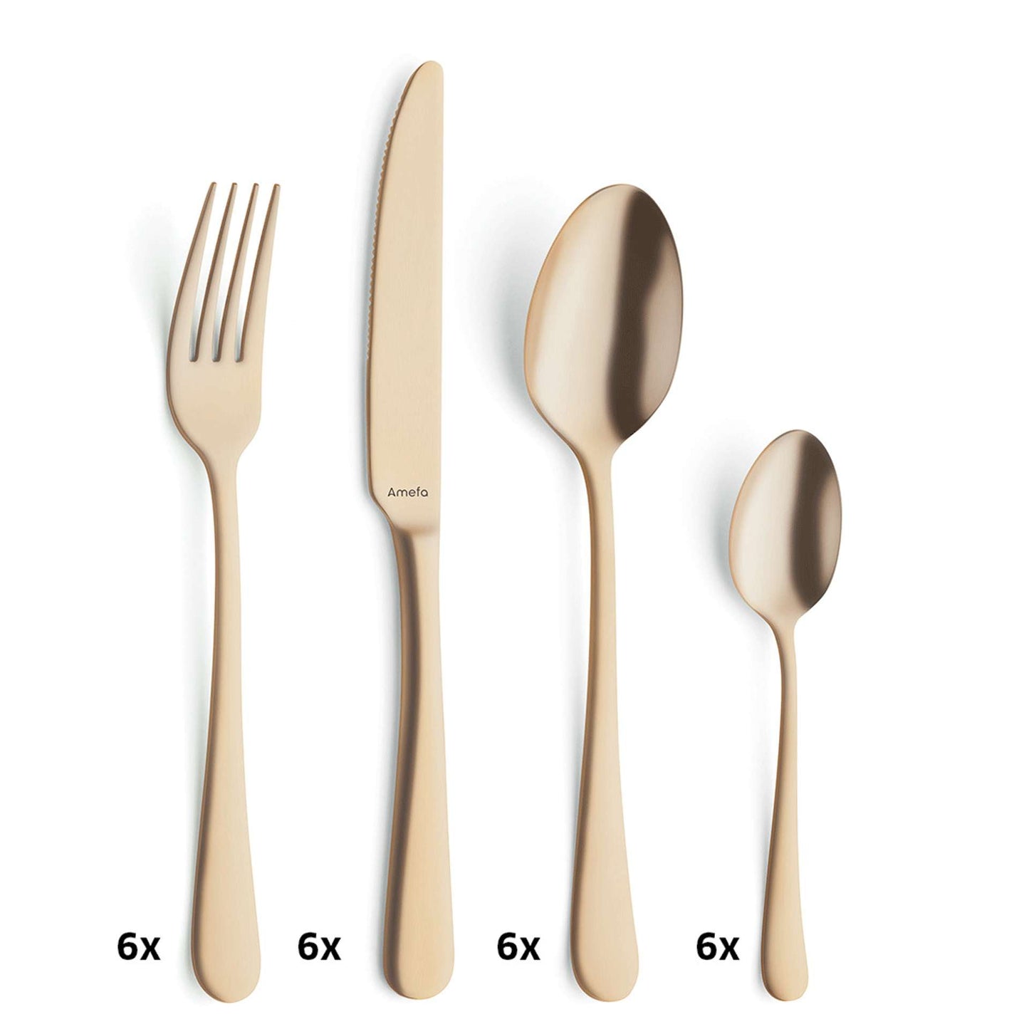 Austin Cutlery Set - 6 Persons - 24 Pieces - Gold