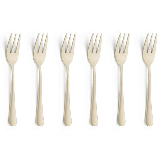 Austin Pastry Fork Set - 6 Persons - 6-Piece - Champagne