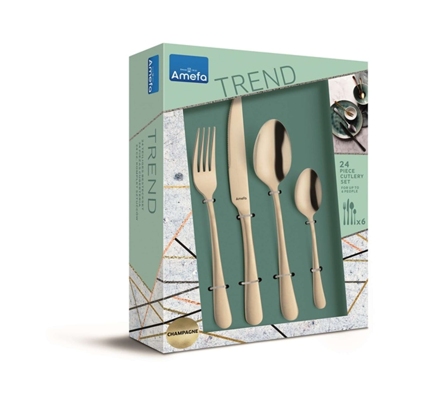 Austin Cutlery Set - 6 Persons - 24-piece - Champagne