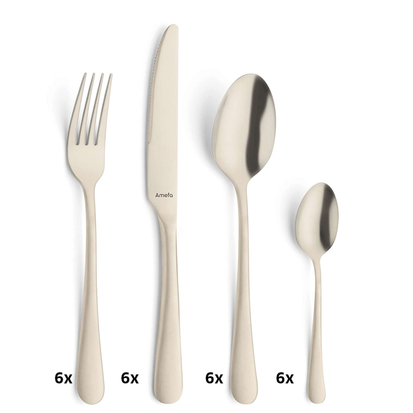 Austin Cutlery Set - 6 Persons - 24-piece - Champagne