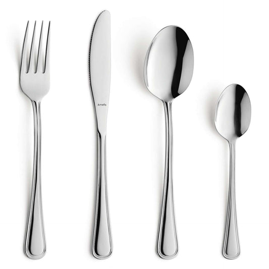 Bologna Cutlery Set - 6 Persons - 24 Pieces - Silver Colored