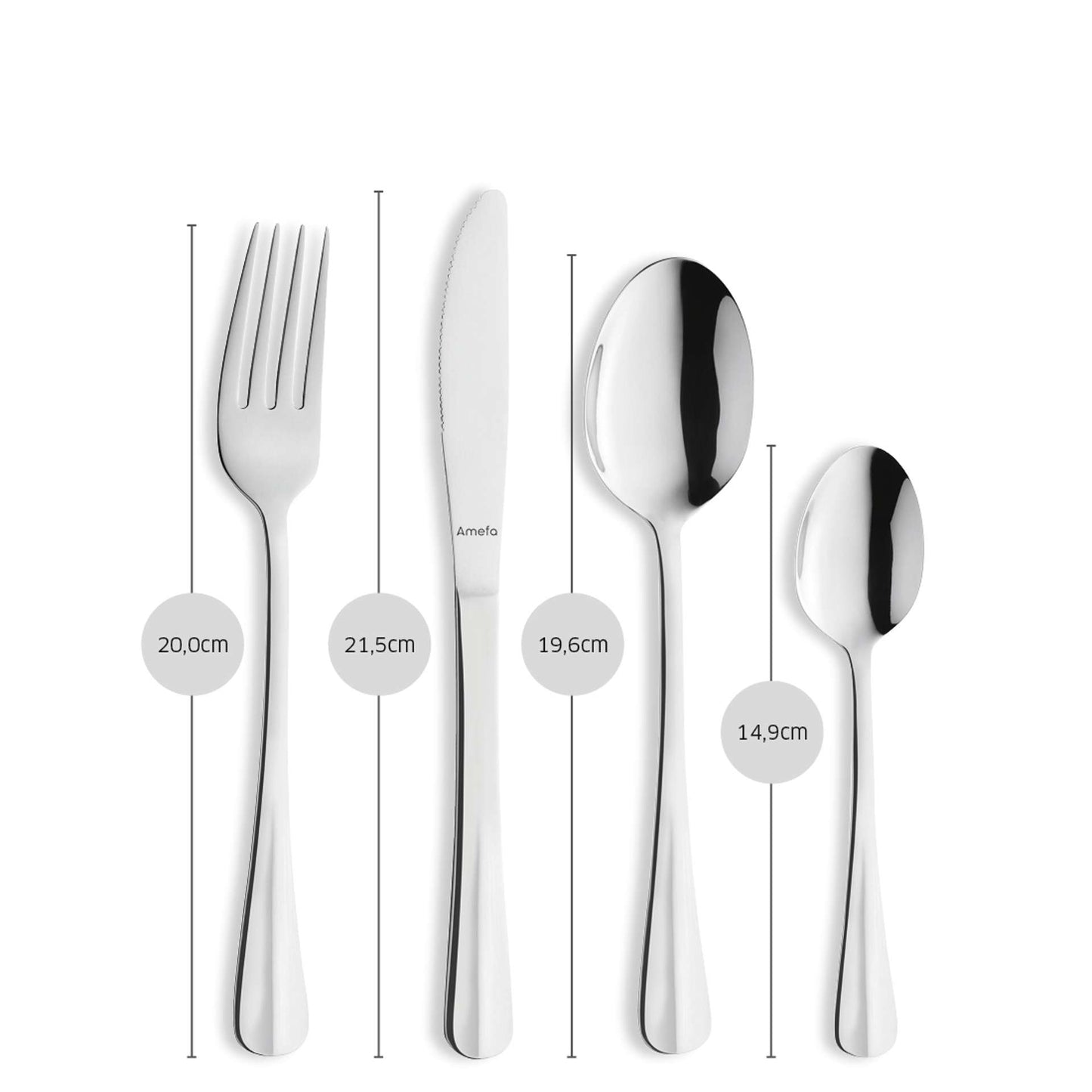 Napoli Cutlery Set - 6 Persons - 24 Pieces - Silver Colored