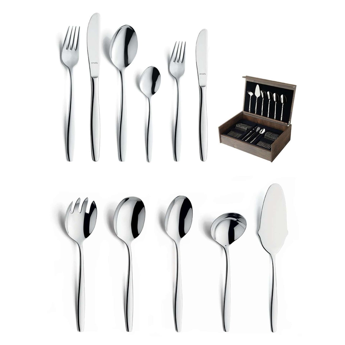 Florence Cutlery Set - 12 Persons - 78 Pieces - Silver Colored