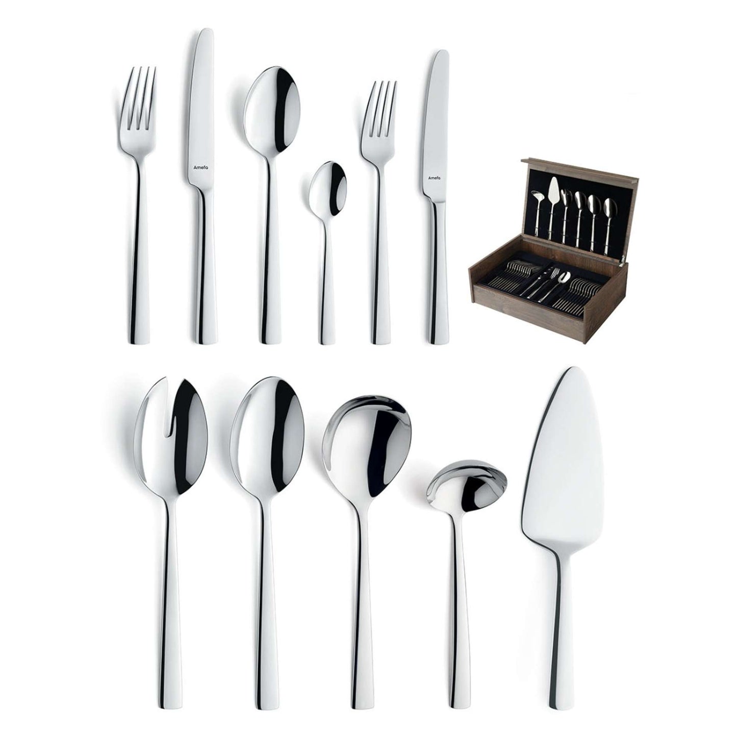 Moderno Cutlery Set - 12 Persons - 78 Pieces - Silver Colored