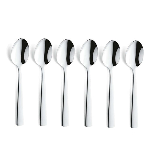 Moderno Coffee Spoon Set - 6 Persons - 6-Piece - Silver Colored