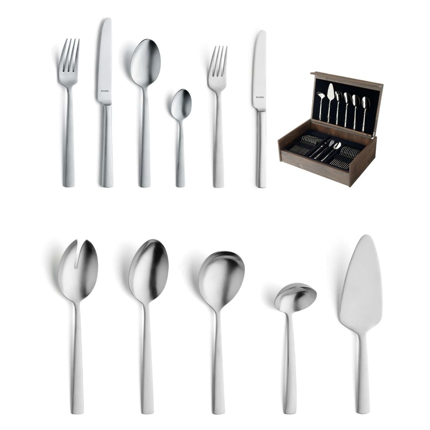 Ventura Cutlery Set - 12 Persons - 78 Pieces - Silver Colored