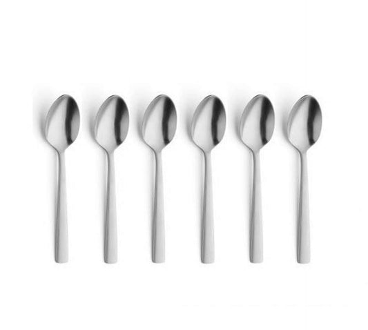 Ventura Mocha/Espresso Spoon Set - 6 Persons - 6-Piece - Silver Colored