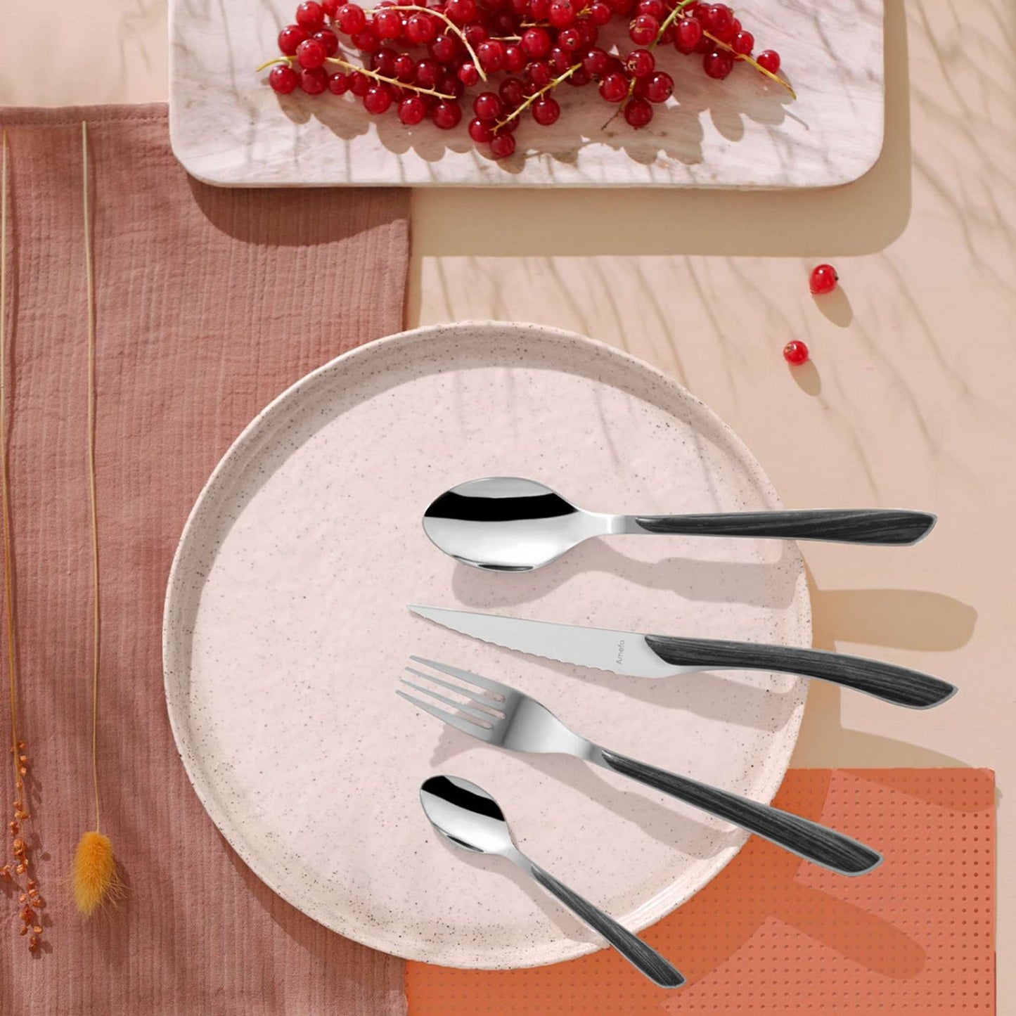 Eclat Nature Cutlery Set - 4 Persons - 16 Pieces - Black
