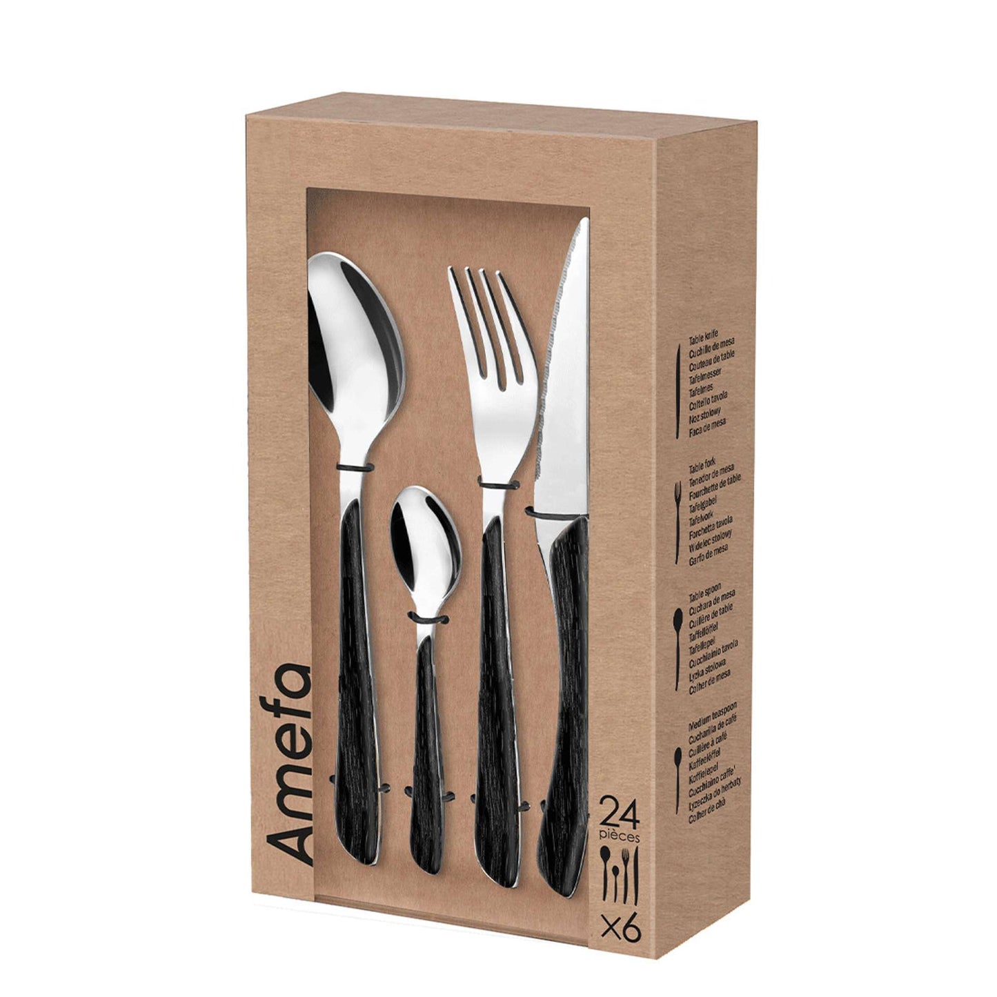 Eclat Nature Cutlery Set - 4 Persons - 16 Pieces - Black
