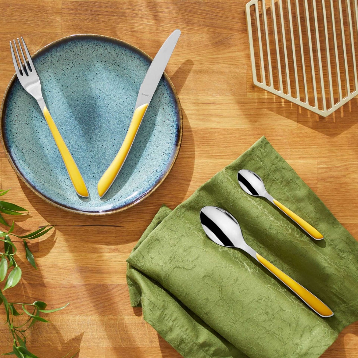 Eclat Matt Cutlery Set - 6 Persons - 24 Pieces - Yellow