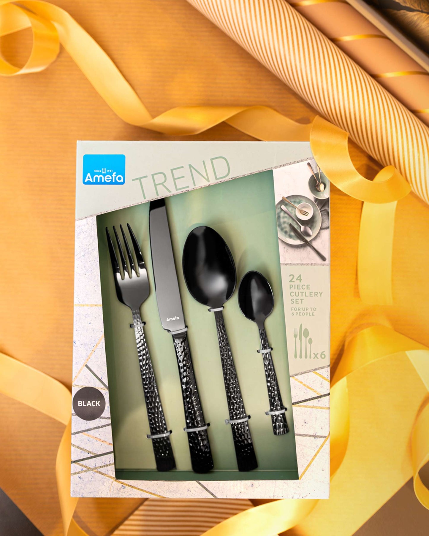 Felicity Cutlery Set - 6 Persons - 24 Pieces - Black