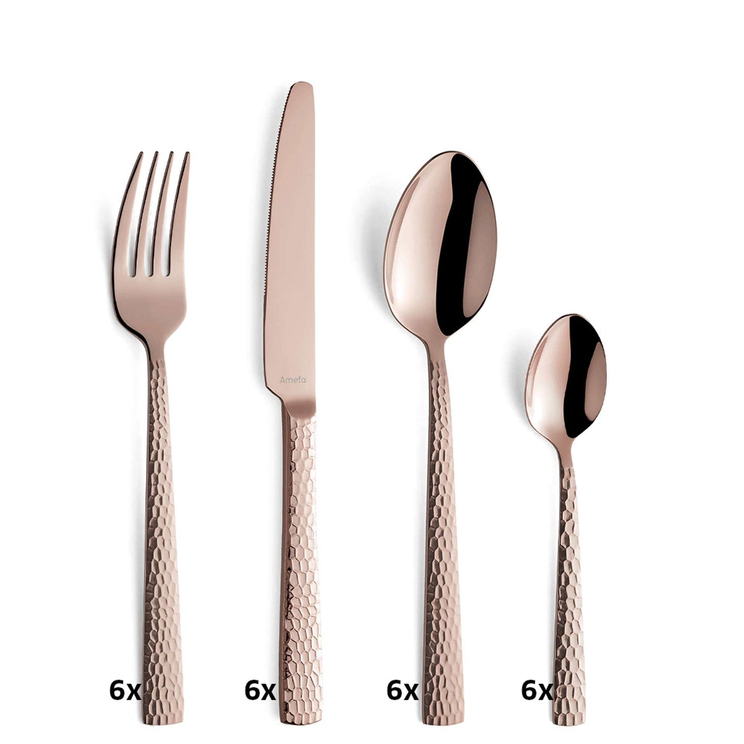 Felicity Cutlery Set - 6 Persons - 24 pieces - Rose Champagne