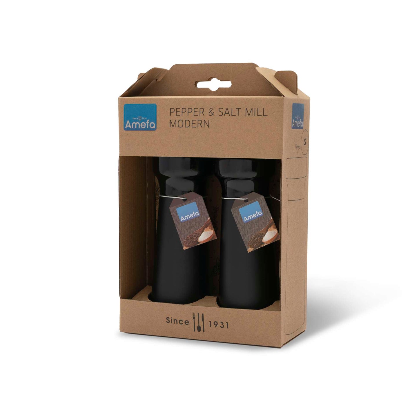 Zout- en Pepermolen Set - 2-delig - Modern wood