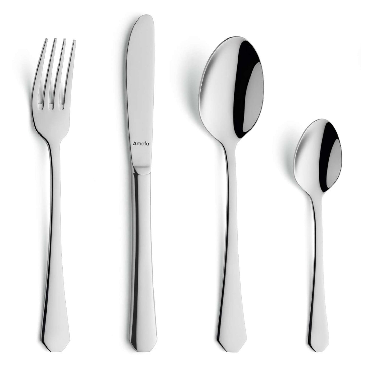 Hexa Cutlery Set - 6 Persons - 24 Pieces - Silver Colored