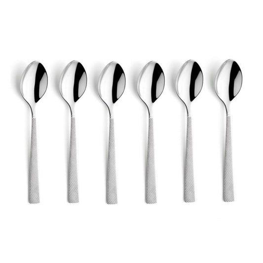 Jewel Coffee Spoon Set - 6 Persons - 6-Piece - Silver Colored