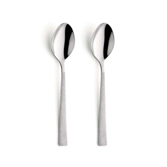 Jewel Dessert Spoon Set - 2 Persons - 2-Piece - Silver Colored