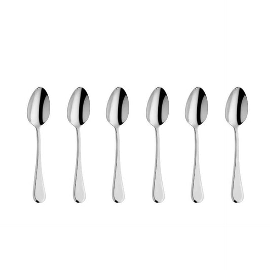 Drift Mocha/Espresso Spoon Set - 6 Persons - 6-Piece - Silver Colored