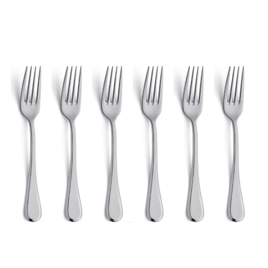 Drift Pastry Fork Set - 6 Persons - 6-Piece - Silver Colored