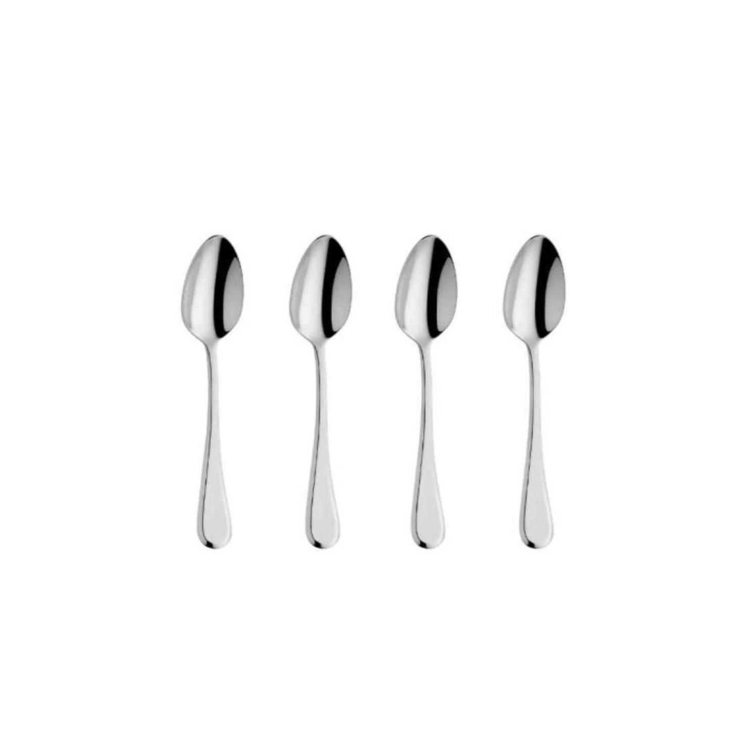 Drift Mocha/Espresso Spoon Set - 4 Persons - 4-Piece - Silver Colored