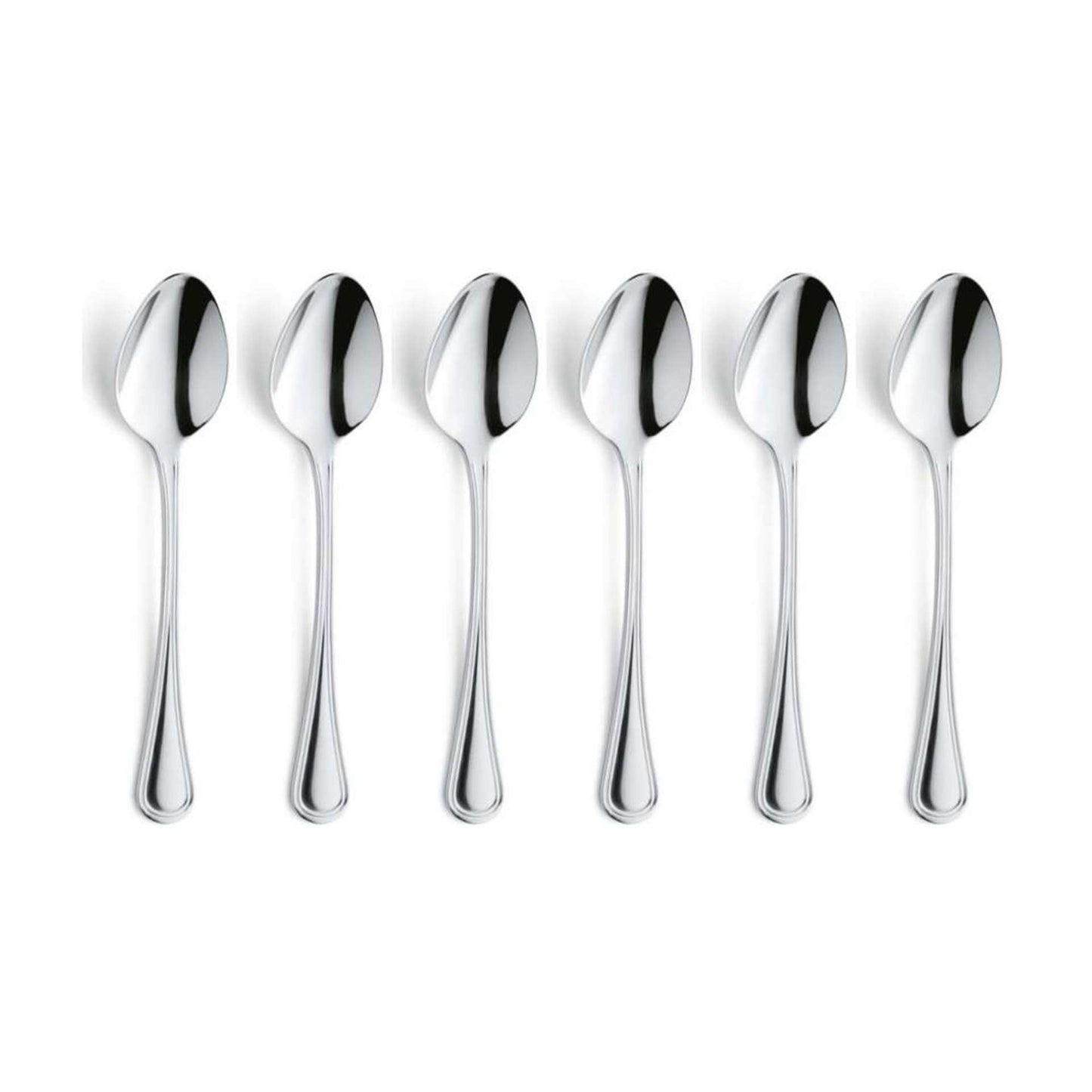 Haydn Coffee Spoon Set - 6 Persons - 6-Piece - Silver Colored