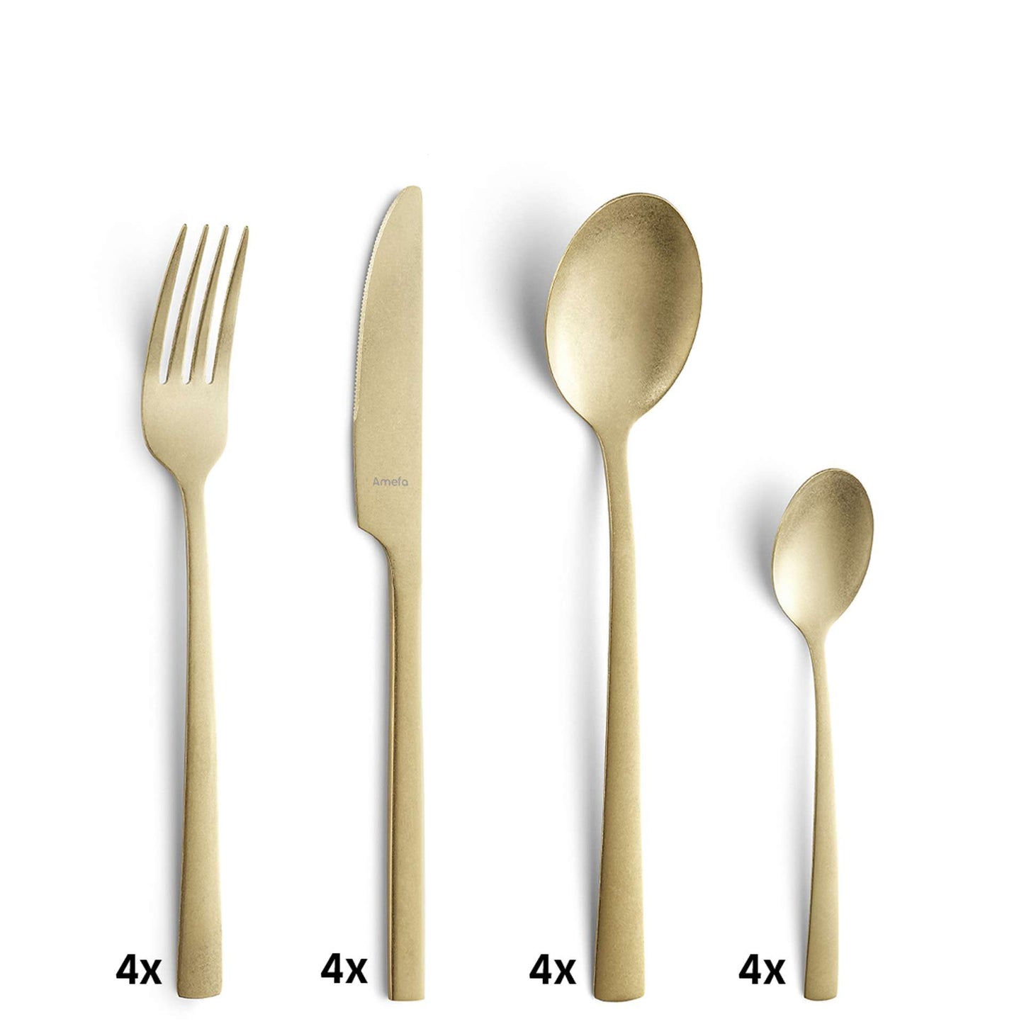 Manille Cutlery Set - 4 Persons - 16 pieces - Champagne