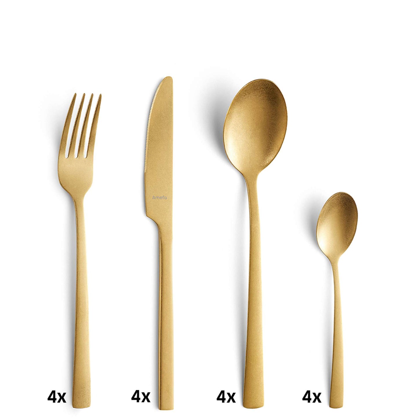 Manille Cutlery Set - 4 Persons - 16 Pieces - Gold