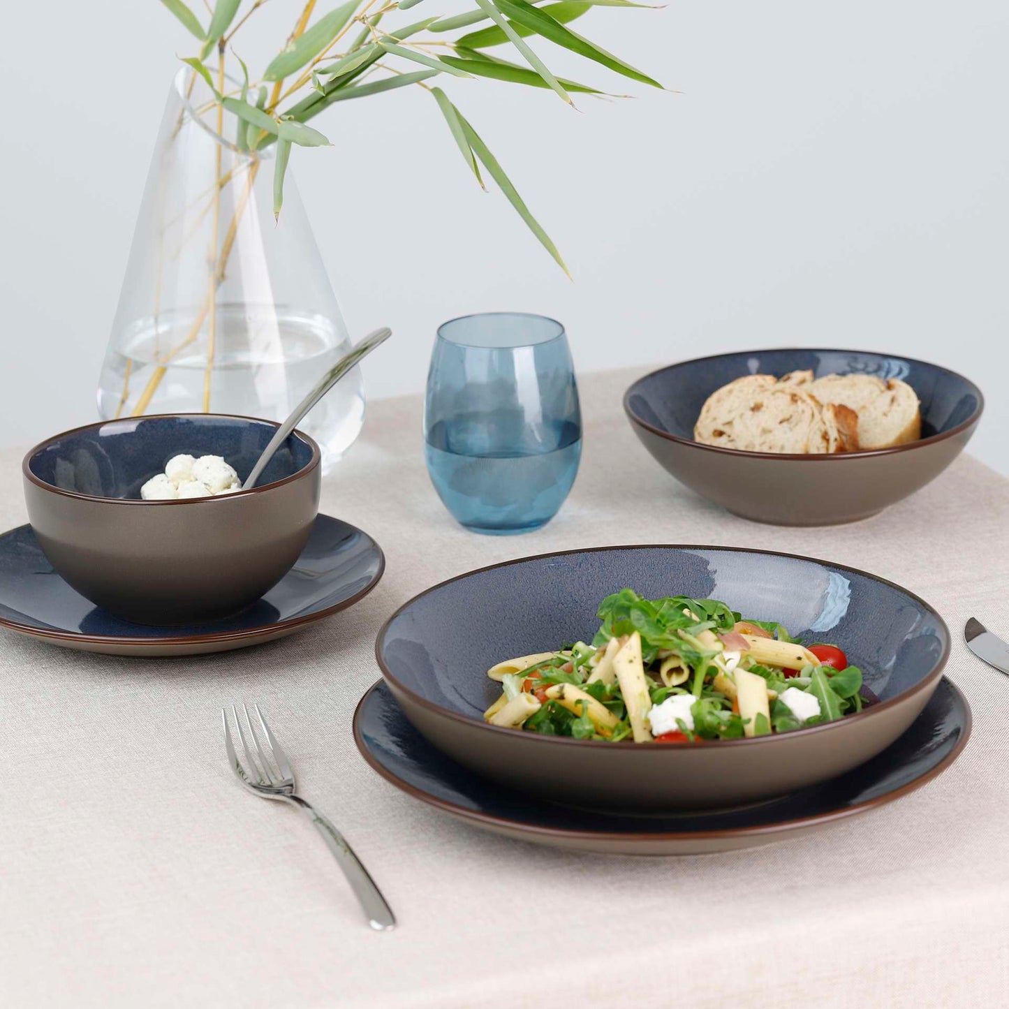 FEELING INDIGO - Salade- en pastabord 18 cm