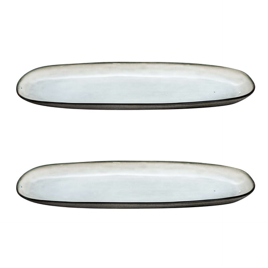 Grote ovale schaal 35,5 x 14 cm - 2-delig - Shadow nacre