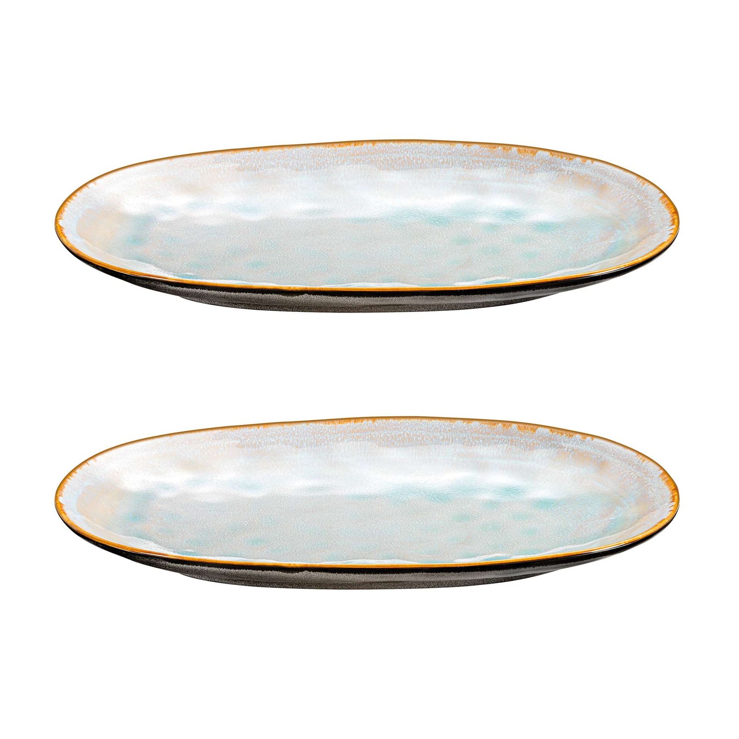 SHADOW AQUA - Extra grote ovale schaal 36 x 22 cm (set van 2)