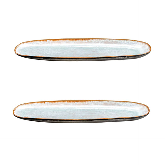 Grote ovale schaal 35,5 x 14 cm - 2-delig - Shadow aqua
