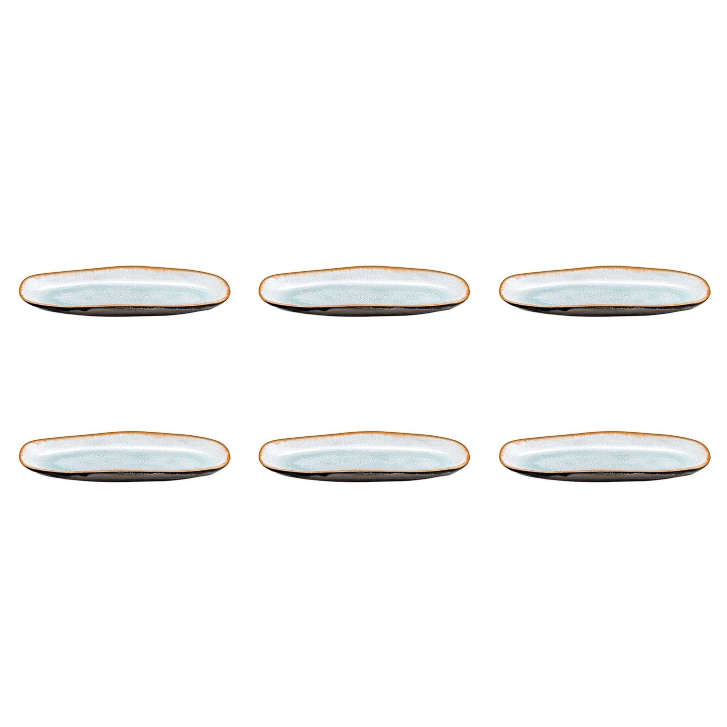 Kleine ovale schaal 23 x 11 cm - 6-delig - Shadow aqua