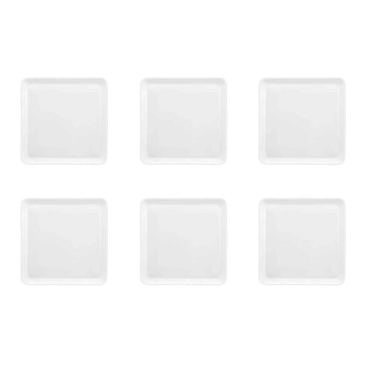 Vierkant dinerbord 25,5 x 25,5 cm - 6-delig - Yaka white