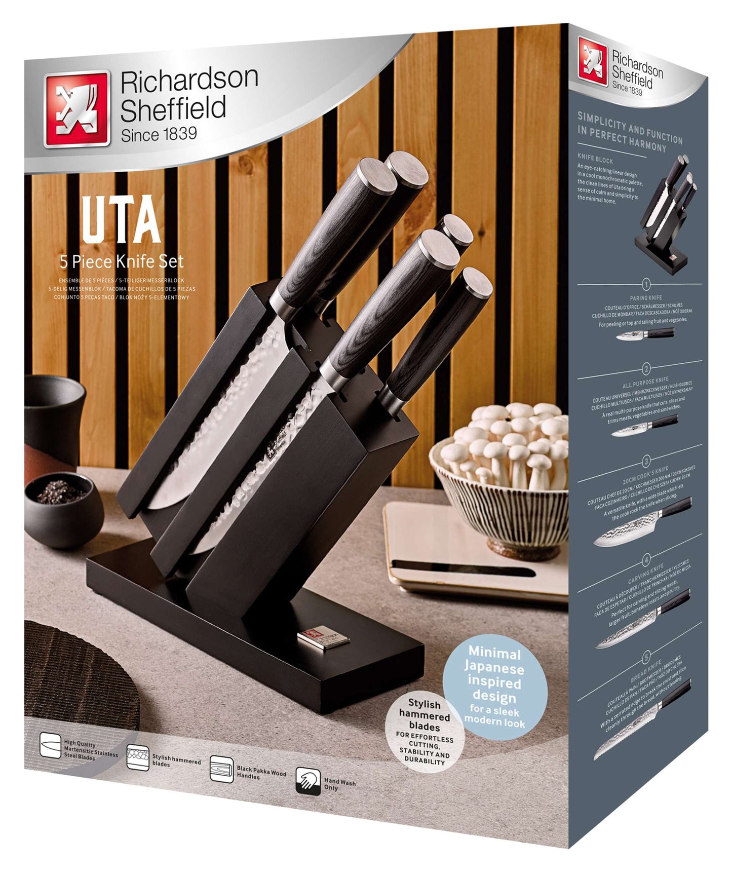 Uta Knife Block - 5-piece - Black