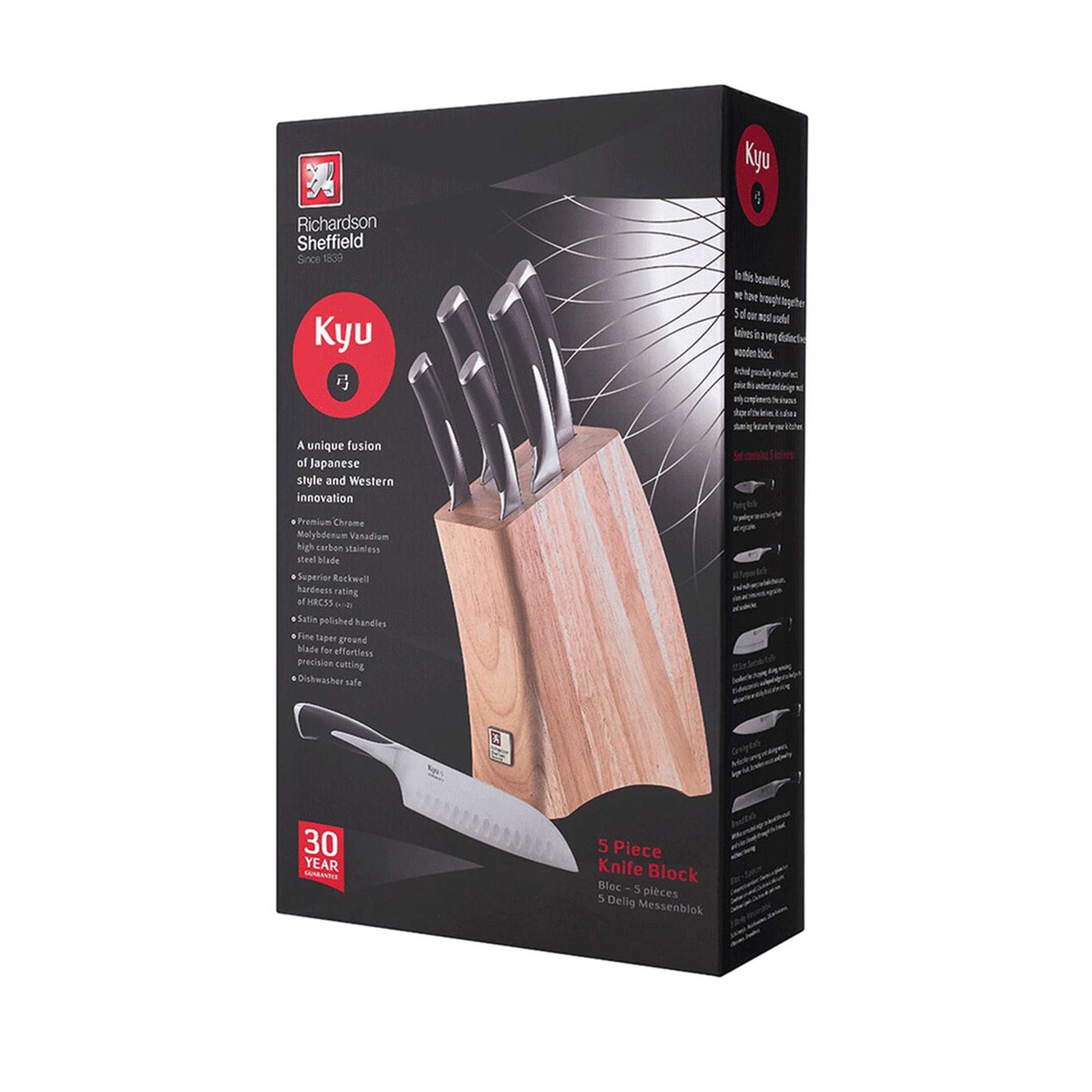 Kyu Knife Block - 5-piece - Black