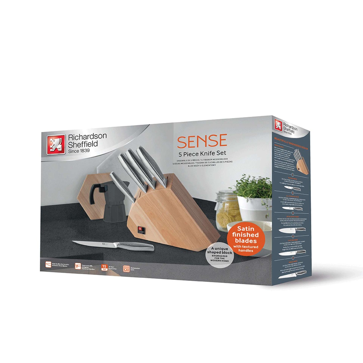 Sense Knife Block - 5-piece - Wood